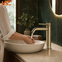 Robinet de lavabo haut de gamme antique en gros, mitigeur chaud/froid à poignée unique en acier inoxydable SUS304 pour projets hôteliers et salles de bain