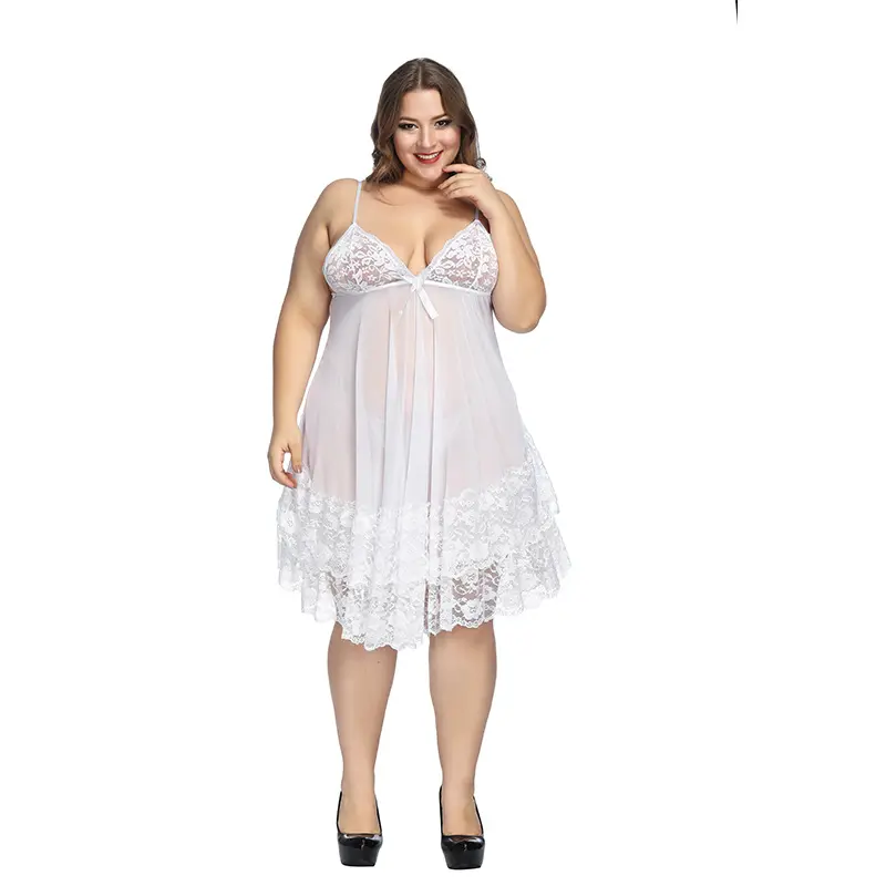 Wholesale Plus Size Lingerie for Women Lace Babydoll Halter Chemise Sexy Nightwear