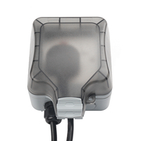 Caja de Enchufe de Pared para Exteriores EKYK Gris, ABS+PC, IP66, Industrial, 13A, con 5 Orificios y 2 Puertos USB, Impermeable