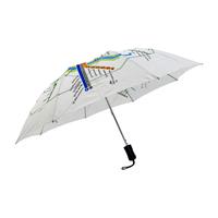 Parapluie pliant 2 sections à ouverture automatique et fermeture manuelle, imprimé numériquement, en pongee 190T, 21"x8K 90CM, avec cadre métallique et poignée en plastique, pour usage quotidien
