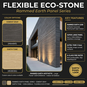 Série de panneaux <span class=keywords><strong>en</strong></span> terre battue éco-responsables flexibles, carrelage mural 3D ultra-fin <span class=keywords><strong>en</strong></span> céramique souple pour murs intérieurs et extérieurs de villas modernes, <span class=keywords><strong>mur</strong></span> de fond - Product Image 1