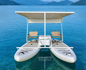 Bateau à pédales gonflable pliable écologique et stable pour deux passagers, idéal pour la location et les divertissements aquatiques en parc - Product Image 4