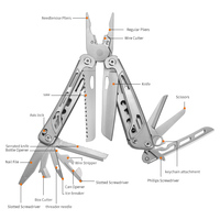 Outil multifonction de poche en acier inoxydable GHK 17 1 pour le camping, la survie, la randonnée, la pêche, pinces, tournevis, lame, personnalisable OEM