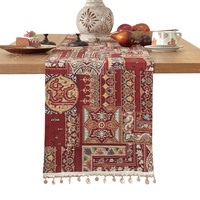 Nappe de table personnalisable en jacquard style bohème, nouveau motif géométrique rétro, décoration de table à manger en tissu, nappe longue
