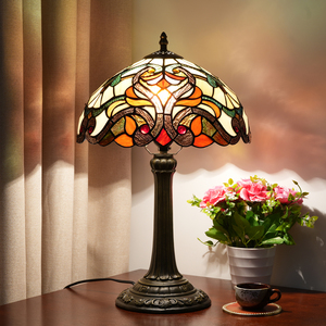 <span class=keywords><strong>Tiffany</strong></span> <span class=keywords><strong>Lampe</strong></span> De Table Vitrail <span class=keywords><strong>Lampe</strong></span> De Chevet Rétro baroque Bureau Liseuse Décor Chambre Salon Bureau À Domicile - Product Image 1