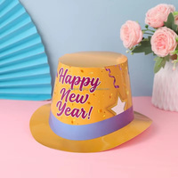 Individuell Bedruckte Frohes Neues Jahr Hüte für Erwachsene Schwarz Gold Rosa Papierhut Silvester Zylinder Party Dekorationen Zubehör