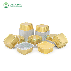 Aikou Food Grade Aluminium Foil Container Microwave Container Disposable Carryout Lunch Box Tray With Sealing Lid