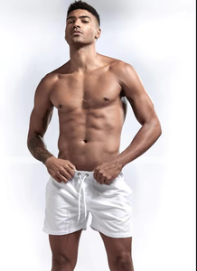 Shorts <span class=keywords><strong>de</strong></span> Playa para Hombre, Casuales, Sólidos, <span class=keywords><strong>de</strong></span> Cintura Media, con Parches, Ligeros, <span class=keywords><strong>de</strong></span> Secado Rápido, con Cordón Ajustable - Product Image 5