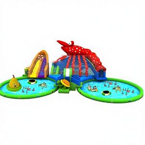 Toboggan aquatique gonflable commercial d'intérieur inspiré du homard, en PVC, capacité 10L, capacité 10 passagers, marque WINWAYTOYS, fabriqué en Chine - Product Image 1