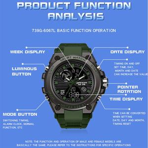 Sanda 739 6067 Người Đàn Ông Kỹ Thuật Số LED Đồng Hồ Tuần Ngày Thể Thao Phụ Nữ Đồng Hồ Chống Thấm Nước Điện Tử Đồng Hồ Đeo Tay Mens Đồng Hồ Báo Thức Thời Gian Kép - Product Image 6