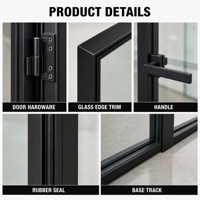 Cloison en verre simple de 60 mm avec cadre en aluminium intégré de style minimaliste pour villas et bureaux