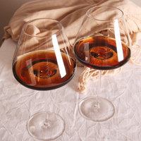 Gobelet à vin rouge moderne et élégant en cristal haute transparence pour verres à champagne, style ventre rond