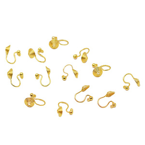 Boucles d'oreilles à clipser en laiton plaqué or et argent, sans perçage, avec coussinet en silicone, pour bijoux de mode unisexe - Product Image 4