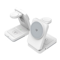 Nouvelle station de charge sans fil magnétique pliable 3 en 1 avec lampe de nuit, support de charge rapide 15W pour iPhone, iWatch, AirPods