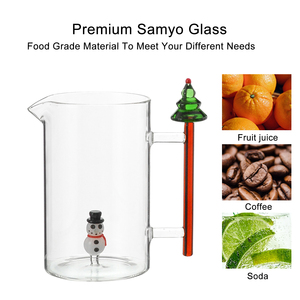 <span class=keywords><strong>Tazas</strong></span> de Vidrio Personalizadas Samyo Aptas para Lavavajillas, con Diseño de Árbol de Navidad y Muñeco de Nieve, para Jugo, Leche, Café, con Asa - Product Image 4