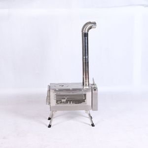 Portable Stainless Steel Wood Burning <b>Stove</b> With Side Viewing Window For Outdoor Camping - Product Image 2
