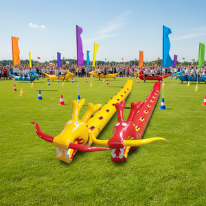 Jogo de Corrida de Barco Dragão Inflável Colorido em Material PVC para Construção de Equipe ao Ar Livre para Adultos e Crianças Certificado EN14960 - Product Image 1