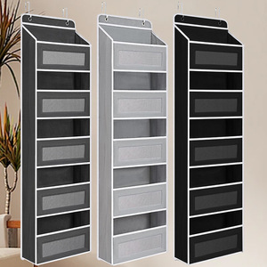 Sac de rangement pour vêtements à accrocher au-dessus de la porte, <span class=keywords><strong>organisateur</strong></span> suspendu multicouche avec grande capacité écologique pour chaussures, montage mural pour chambre à coucher - Product Image 4