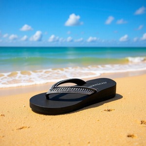 Sandalias de playa Daling con tacón de cuña y tira en el dedo, de EVA negra, para usar con falda, modelo 2026 - Product Image 3