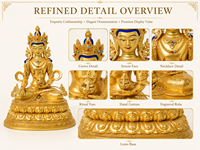 Statue de Bouddha Ksitigarbha Bodhisattva faite à la main, sculpture artisanale en laiton pour la décoration de la maison, décoration d'autel de temple