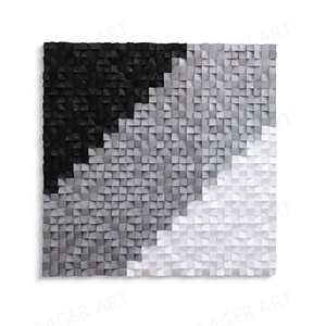 Arte della parete decorazione per la casa <span class=keywords><strong>nero</strong></span> <span class=keywords><strong>bianco</strong></span> <span class=keywords><strong>e</strong></span> <span class=keywords><strong>grigio</strong></span> In legno colorato a mano opere d'arte per la decorazione In ufficio <span class=keywords><strong>e</strong></span> casa di lusso 3D sculture In legno - Product Image 4