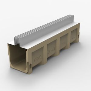 Gouttière de jardin solaire extérieure en béton polymère avec <span class=keywords><strong>couvercle</strong></span> en acier inoxydable - Product Image 1