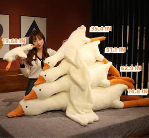 राजकुमारी गुज भरे हुए जानवर के लिए विशाल 19.6 इंच नरम सफेद गोज प्लग तकिया प्यारा खिलौना सोना - Product Image 2