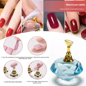 Support d'embouts d'ongles en <span class=keywords><strong>argile</strong></span> de style japonais en forme de main, présentoir d'art d'ongle de boue pour l'entraînement des ongles - Product Image 4