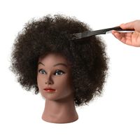 Tête de Mannequin Afro Très Vendue pour l'Entraînement Coiffure, Tête de Poupée 100% Cheveux Humains pour Tressage et Coiffage
