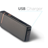 Briquet électrique rechargeable par USB à double arc en métal coupe-vent flamme pour cigarette Design moderne pour cadeaux d'affaires