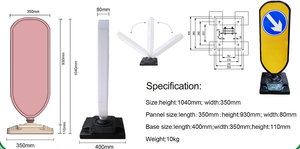 مرونة الأصفر الطريق لطي delineator/الطريق سلامة تحذير مجلس مرنة قدسي شارة مرور - Product Image 3