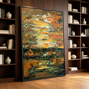 Peinture abstraite de paysage de haute qualité, peinte à la main, sur toile, pour la <span class=keywords><strong>décoration</strong></span> intérieure de maison de campagne ou de <span class=keywords><strong>chambre</strong></span>. - Product Image 3