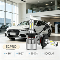 SunRise S2PRO 9005 Auto-LED-Scheinwerfer 12V 48W 8000LM 6500K IP67 Wasserdicht Neue Hochleuchtkraft Plug & Play Universelle Passform