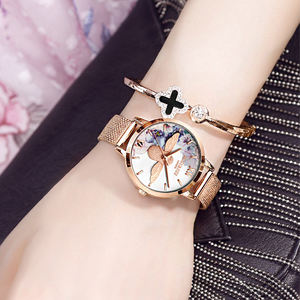 2024 고품질 맞춤형 우아한 여성 럭셔리 손목시계 독특한 여성용 스틸 케이스 무브먼트 럭셔리 패션 진짜 가죽 시계 - Product Image 5