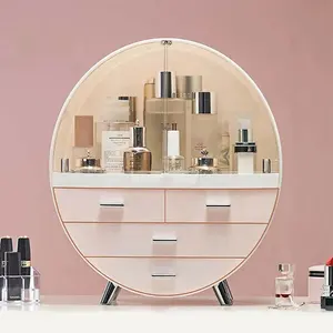 Kotak Penyimpanan Kosmetik Makeup Kecantikan Desktop Plastik, Kapasitas Besar Multifungsi Tahan Air Perawatan Kulit Laci Organizer
