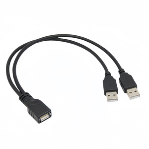 สายต่อขยาย USB 2.0 1 หญิง ต่อ 2 ชาย ตัวแยกข้อมูลพร้อมแหล่งจ่ายไฟ สายทองแดง ฉีดขึ้นรูป - Product Image 2