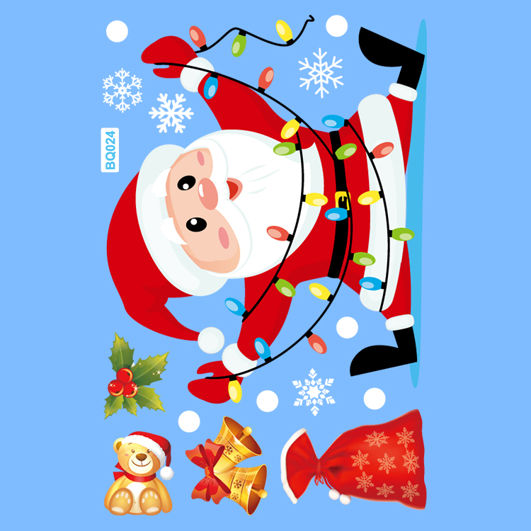Christmas Clings for Windows Christmas Window Decals Christmas Window Clings Xmas Santa Window Clings Stickers