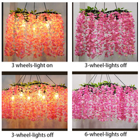Lampu Gantung Bunga Wisteria Desain Biophilic Grosir, Lampu Hias Gantung Bunga Artificial untuk Dekorasi Restoran, Kafe, Hotel