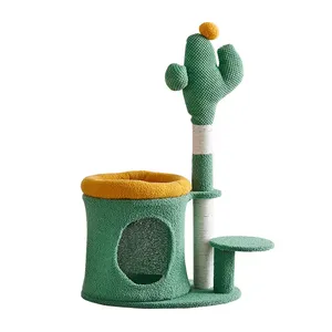 Double arbre à <span class=keywords><strong>chat</strong></span> en bois solide du sol au plafond Tour de luxe Design avec maison pour <span class=keywords><strong>chat</strong></span> Arbre a <span class=keywords><strong>Chat</strong></span> Cadre d'escalade - Product Image 6