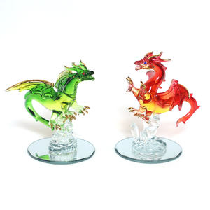 Pequeñas artesanías de vidrio soplado hechas a mano, figuras decorativas aladas de colores personalizadas, adornos de dragones de vidrio al por mayor - Product Image 3