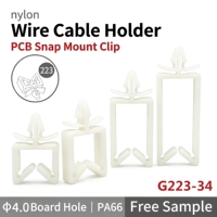 Attache-câble robuste en nylon à clipser, 34 mm, avec pince à ailettes, support de câble multi-tailles, isolation PA66, blanc