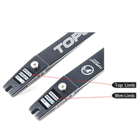 1PRS TP Branches de tir à l'arc recurve ILF haute résistance, haut et bas, 68 pouces, 18-44 lbs, en érable, fibre de verre et bois