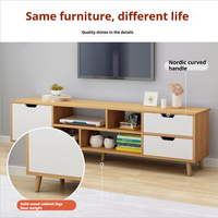 Meubles TV modernes de luxe, console multimédia moderne, meuble TV pour salon, pieds en bois massif, avec tiroirs