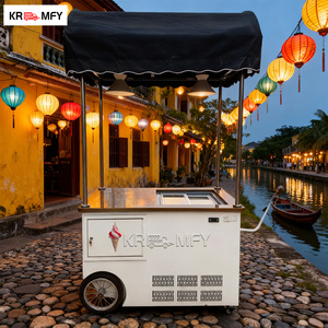 2025 Stainless Steel Fiberglass Hot Dog Food Cart Street Full Kitchen Mobile Ice Cream Tricycle <b>Freezer</b> Trailer for Usa - Product Image 5