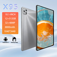Tablet PC X95 10.1 inci Beast 12GB+1TB 108MP 8800mAh 5G Dual SIM+TF Octa Core AI Gaming 120Hz Refresh Rate Wi-Fi Android 15