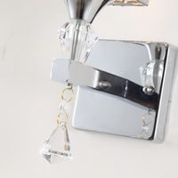 2025 Design Moderne Argenté Lumière E27 Applique Intérieure Applique 220V Luminaire avec Cristal Blanc Cylindrique