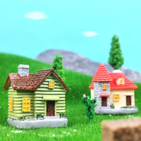 Ensemble de 4 pièces de maisons de village en résine artisanale Style européen Mini maisons créatives et décoratives Micro paysages