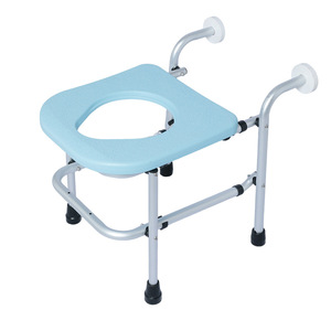 Aluminum Alloy <b>Folding</b> Shower <b>Stool</b> For Elderly Pregnant Wall Mounted Squat Toilet Seat 9-Level Adjustable Length 23-41cm - Product Image 2