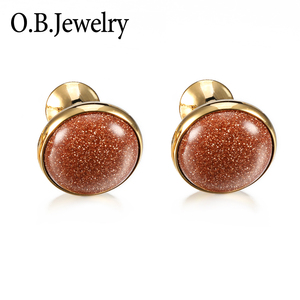 <span class=keywords><strong>Gemelli</strong></span> Classici da <span class=keywords><strong>Uomo</strong></span> Placcati in Oro 18K con Pietra Sabbiata, Spedizione Gratuita - Product Image 2