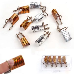 5 pièces de moules réutilisables en aluminium argenté pour extension d'ongles, outils de sculpture et d'extension rapide pour manucure - Product Image 1
